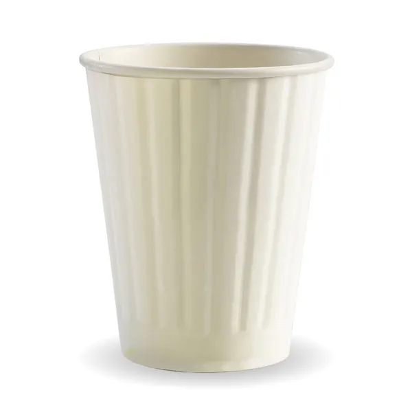 12OZ DW CUP Compostable WHITE (90mm) QTY 1000/50