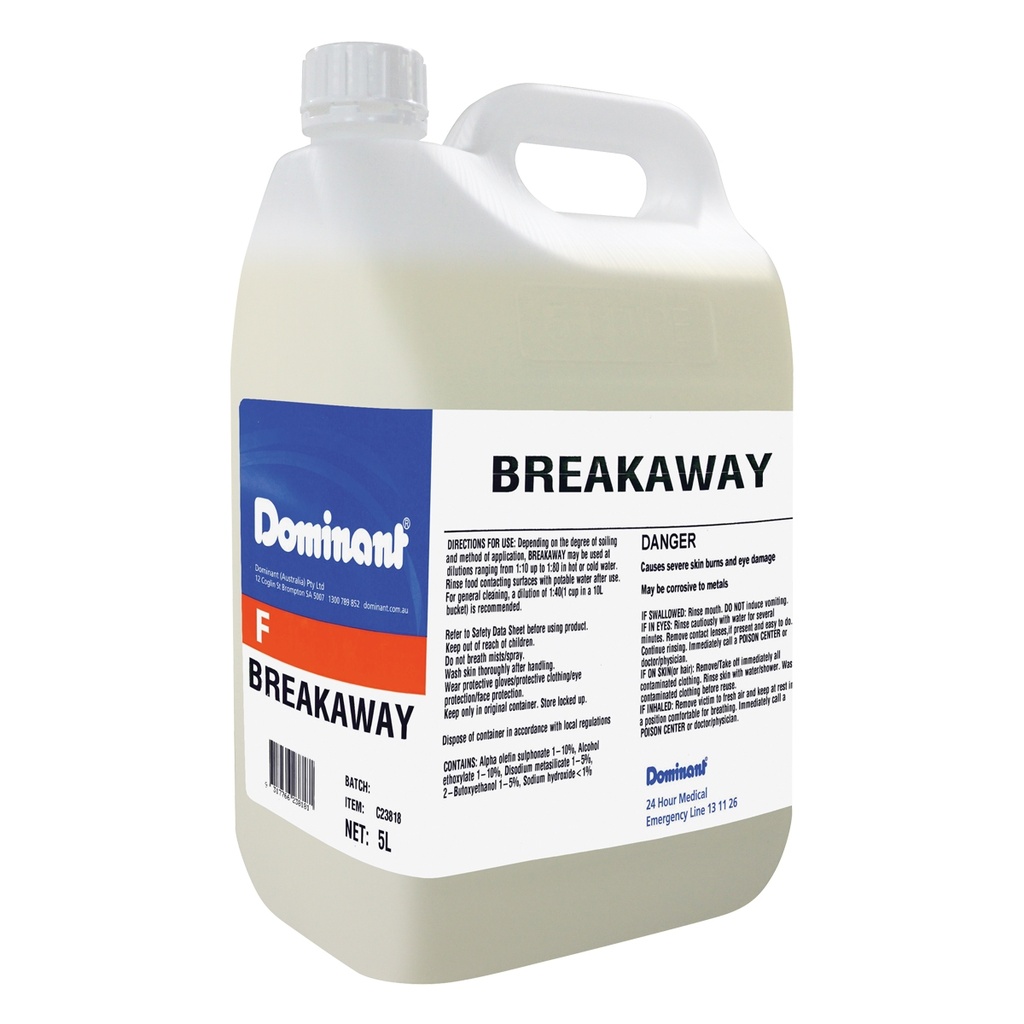 BREAKAWAY 5L floor and hard surface cleaner with exceptional grease cutting performance.