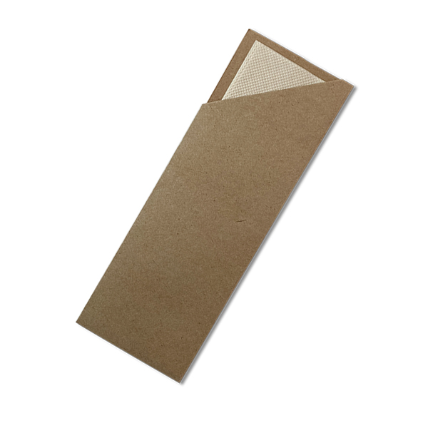CUTLERY POUCH KRAFT  WITH NAPKIN QTY 1000