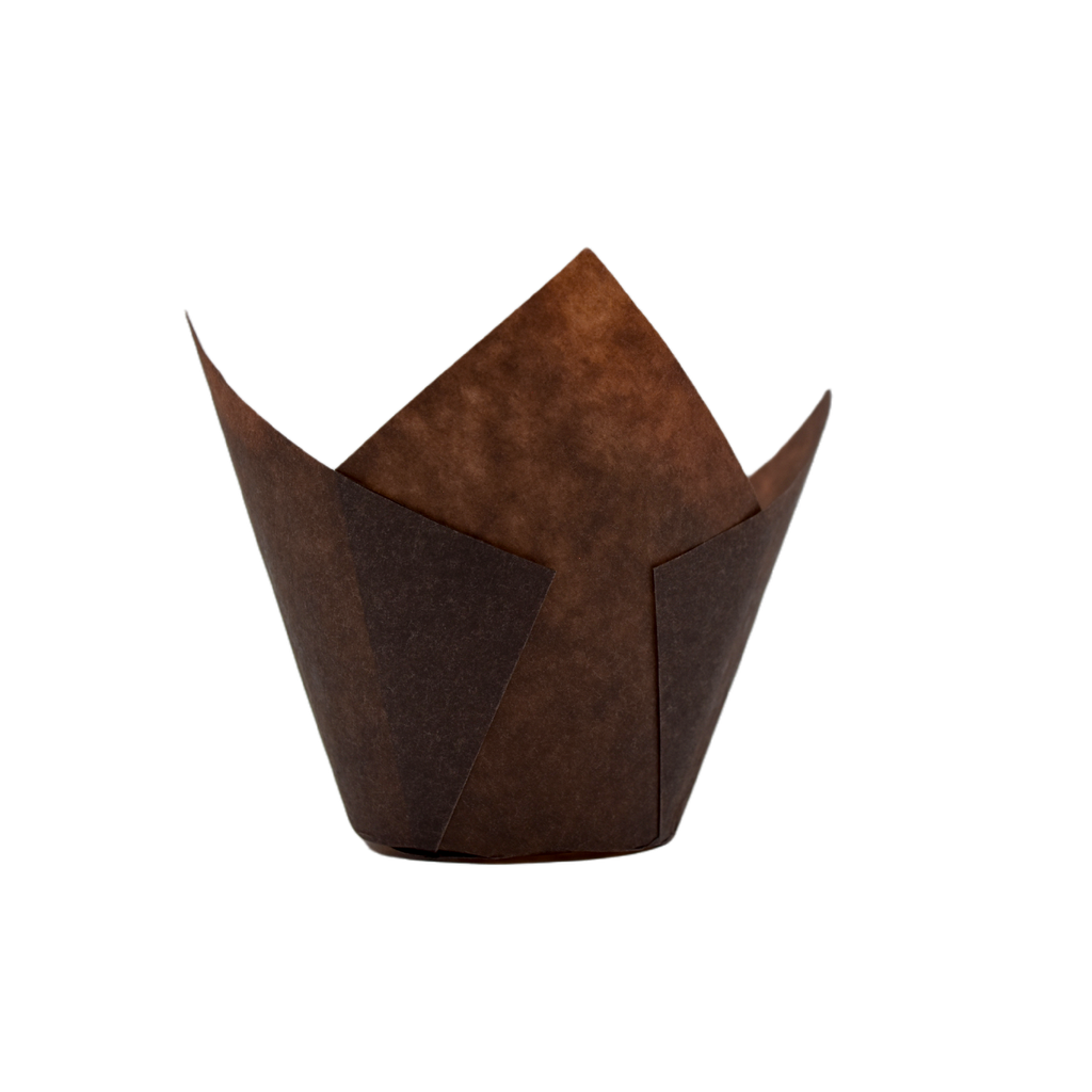 MUFFIN WRAP CHOCOLATE FOLDED CUPS(175X175 BASE 60MM WIDE) QTY 500