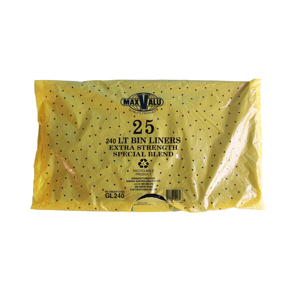 240L BIN LINER HEAVY DUTY QTY 100/25 