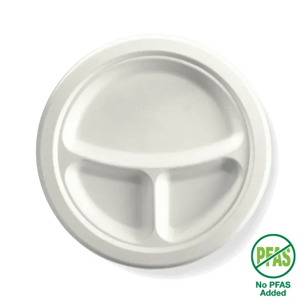 PLATE 9 INCH (23CM) 3 COMPARTMENT QTY 500/125