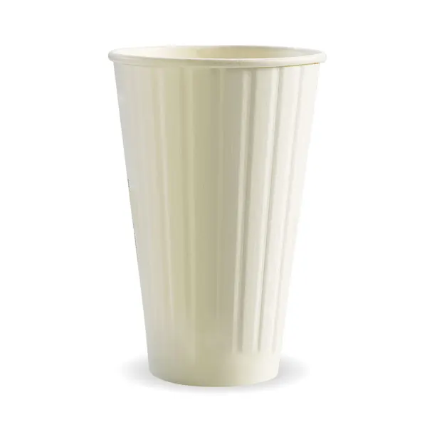 16OZ DW CUP  COMPOSTABLE WHITE (90mm) QTY 500  