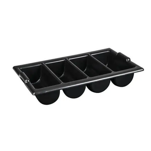 CUTLERY BOX 4 COMP BLACK Qty 1