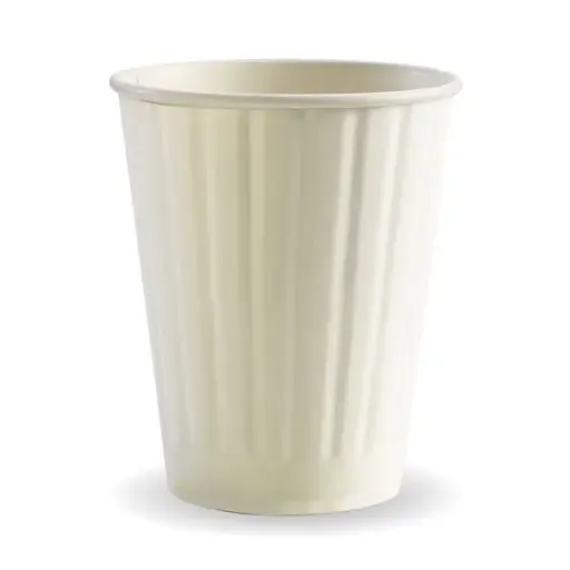12OZ DW CUP Compostable WHITE (90mm) QTY 1000/50