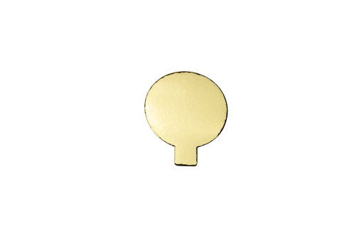 CAKE BOARD GOLD WITH TAB ROUND (80MM) QTY 100