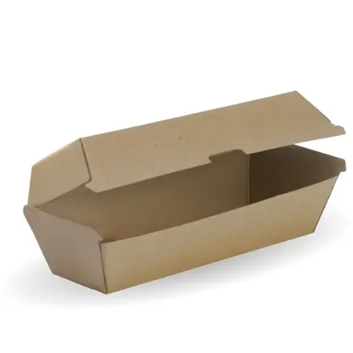 HOTDOG BOX CORRUGATED KRAFT  QTY 200/100