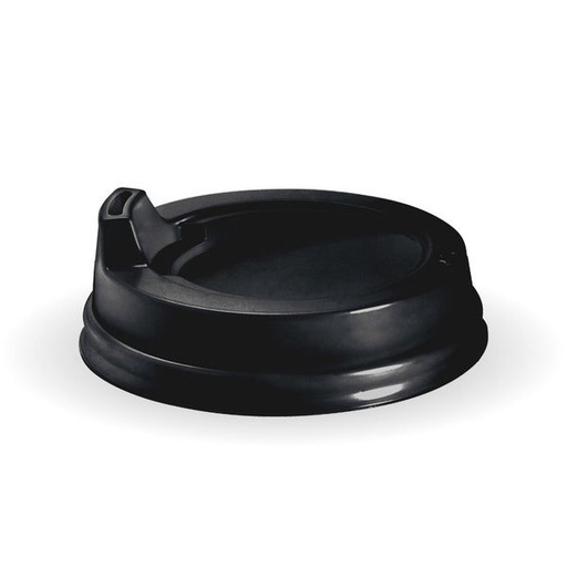 LID COMPOSTABLE BLACK HOT CUP (80mm) QTY 1000/50