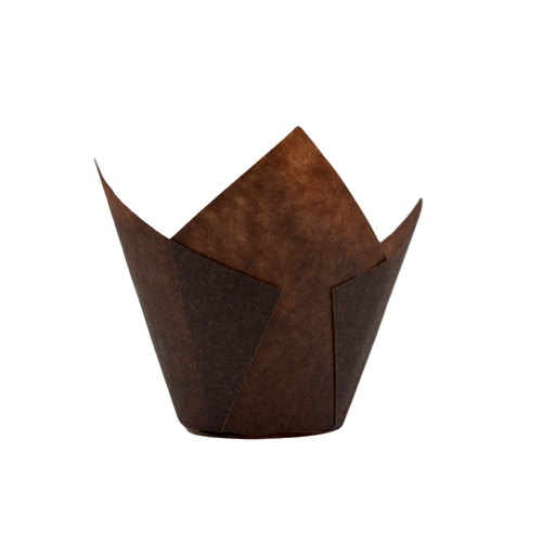 MUFFIN WRAP CHOCOLATE FOLDED CUPS(175X175 BASE 60MM WIDE) QTY 500