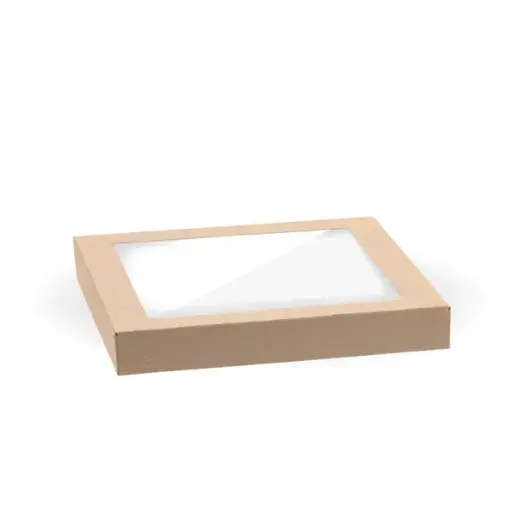 CATERING TRAY WINDOW LID PLA SMALL Kraft QTY 100