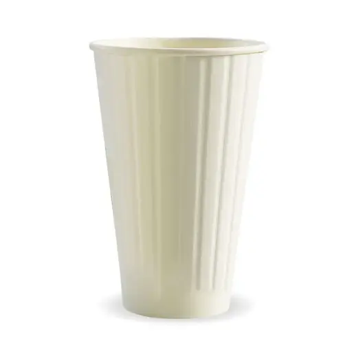 16OZ DW CUP  COMPOSTABLE WHITE (90mm) QTY 500  